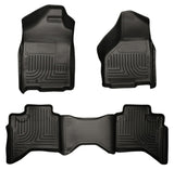 Revêtement de sol avant et deuxième siège noir Husky Liners 09-12 Dodge Ram 1500 Quad Cab WeatherBeater