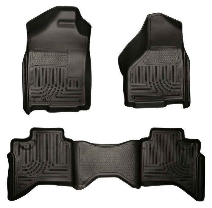 Revêtements de sol noirs Husky Liners 03-08 Dodge Ram 1500/2500/3500 Quad Cab WeatherBeater Combo