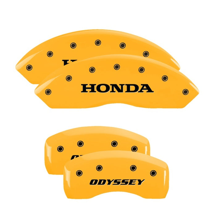 Couvre-étriers MGP 4 gravés avant Honda arrière H Logo finition jaune noir Char 2003 Honda Accord