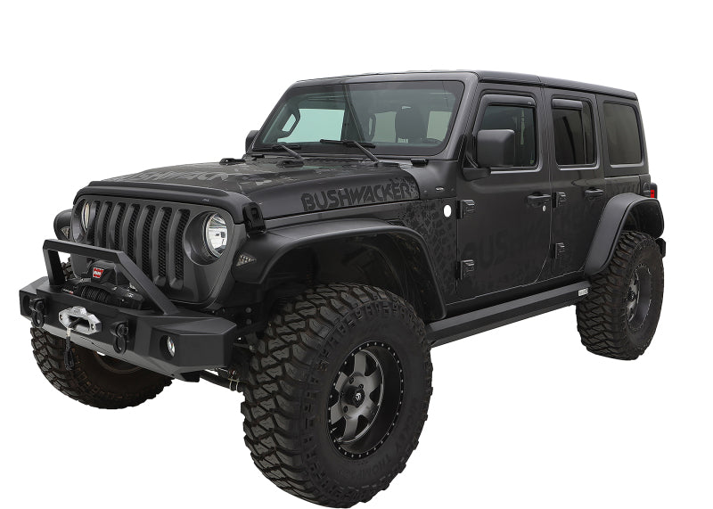 Élargisseurs de toit Bushwacker 2018+ Jeep Wrangler (JL) Unlimited Flat Style 4 pièces - Noir