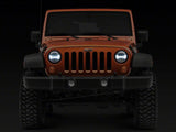 Raxiom07-18 Jeep Wrangler JK LED Halo Projector Headlights- Chrome Housing (Clear Lens)