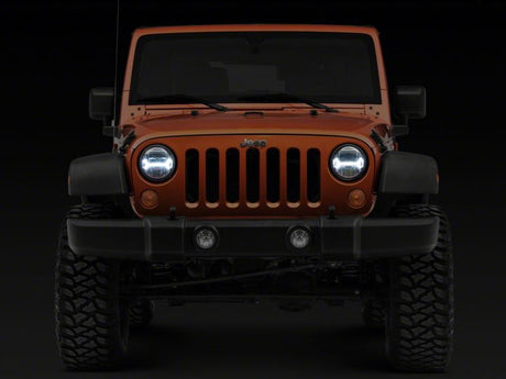 Phares de projecteur à LED Raxiom07-18 Jeep Wrangler JK - Boîtier chromé (lentille transparente)