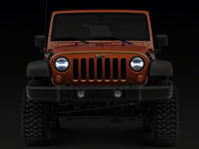 Phares de projecteur à LED Raxiom07-18 Jeep Wrangler JK - Boîtier chromé (lentille transparente)