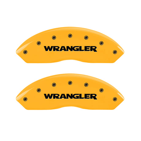 Couvre-étriers MGP 2 gravés avant Wrangler finition jaune noir Char 2006 Jeep Wrangler
