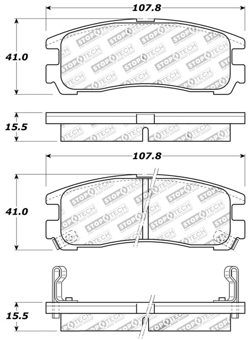 Plaquettes de frein arrière StopTech Performance 4/89-99 Mitsubishi Eclipse GST