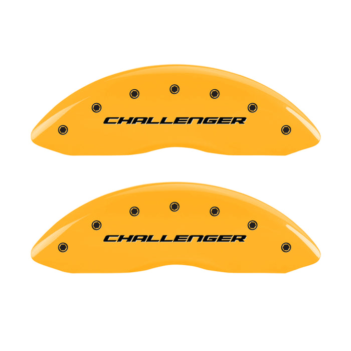 MGP 4 Caliper Covers Engraved Fr Challenger Rr Vintage RT Yellow Finish Black Char 06 Dodge Charger