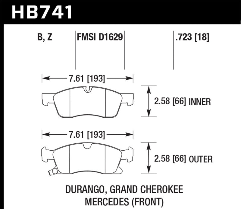 Plaquettes de frein avant Hawk 13-15 Mercedes-Benz GL350/450 12-15 ML350 2015 ML250 HPS 5.0