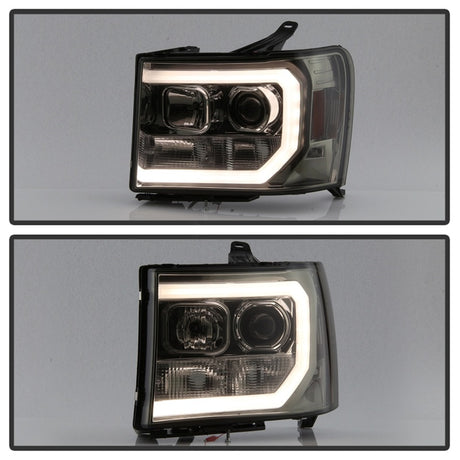 Phares de projecteur Spyder GMC Sierra 1500/2500/3500 07-13 V2 - Fumé PRO-YD-GS07V2-LBDRL-SM