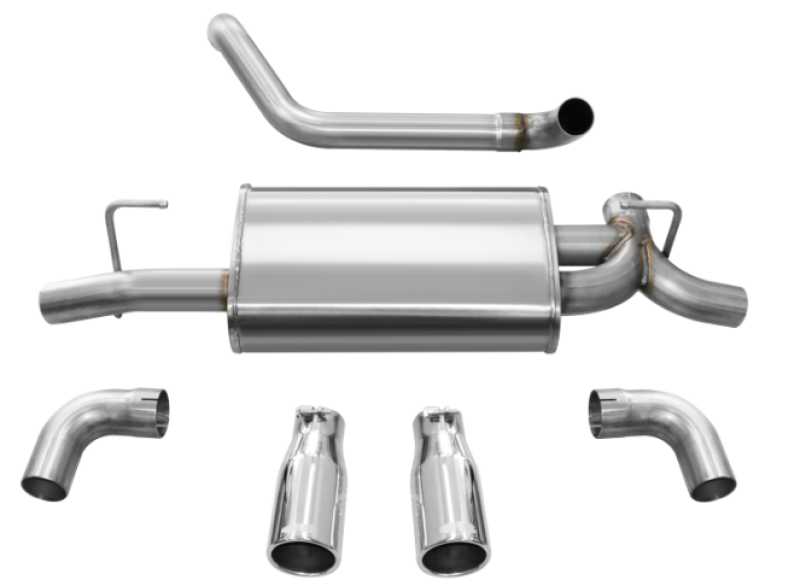 Corsa 2018-2025 Jeep Wrangler JL 2.5in Dual Rear Exit Polished Tips Sport Axle-Back Exhaust