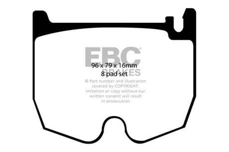 Plaquettes de frein avant EBC 03-06 Mercedes-Benz CL55 AMG 5.4 suralimentées Yellowstuff