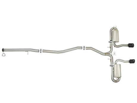 Système d'échappement Cat-Back aFe Takeda 3 pouces 304 SS avec embouts noirs 2017+ Honda Civic Si (4 portes) I4 1,5 L (t)