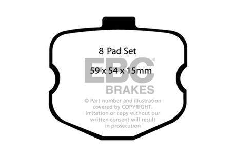Plaquettes de frein arrière Redstuff EBC 06-08 Chevrolet Corvette (C6) 7.0 (Z06)
