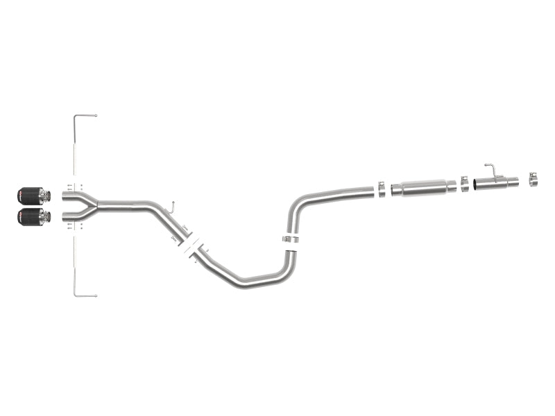 aFe Takeda Exhaust Cat-Back 19-20 Hyundai Veloster 304SS Échappement à double embout en fibre de carbone