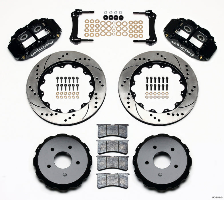 Kit arrière Wilwood Narrow Superlite 4R 14,00 pouces percé 97-04 Corvette C5/Z06 05-13 C6