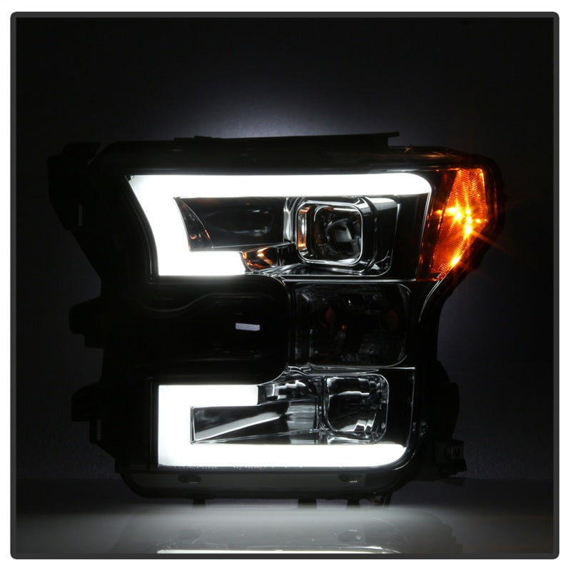 Phares de projecteur Spyder Ford F150 2015-2017 - Barre lumineuse DRL LED - Fumée PRO-YD-FF15015-LBDRL-SM