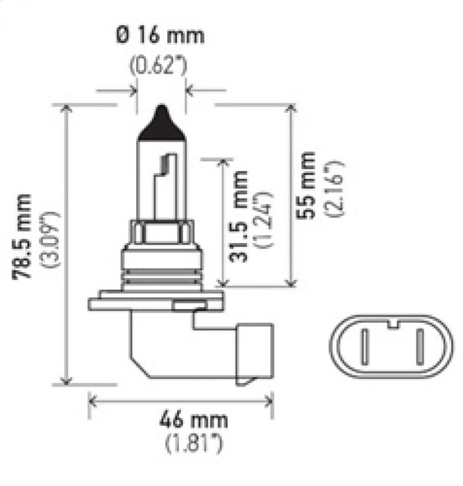 Ampoule Hella 9006 12V 55W P22D T4 +50