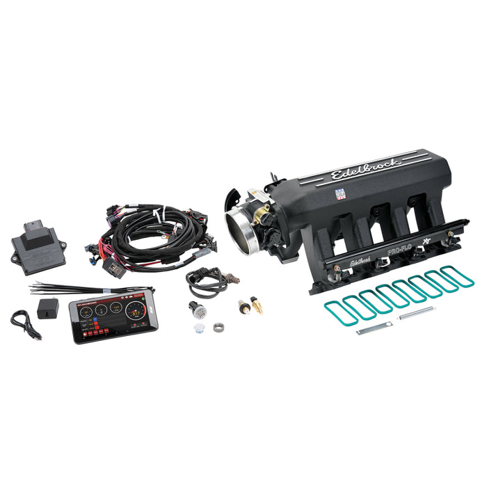 Système Edelbrock Pro Flo 4 XT EFI Seq Port LS Gen III/IV Cathedral Port 550 CV Max 35 lb/h Noir