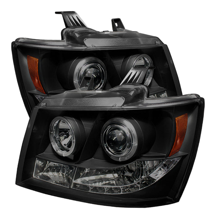 Phares de projecteur Spyder Chevy Suburban 1500 07-14 LED Halo LED Blk Smke PRO-YD-CSUB07-HL-BSM