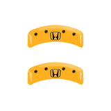MGP 4 Caliper Covers Engraved Front Honda Engraved Rear H Logo Yellow finish black ch