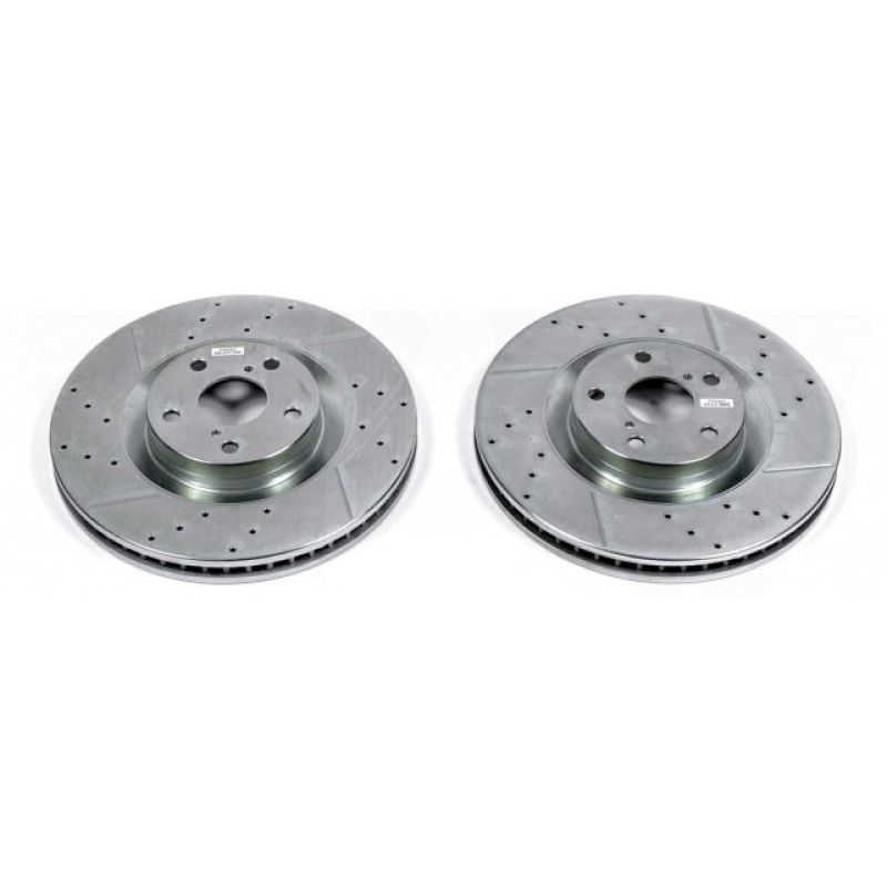 Disques de frein avant Power Stop 16-17 Evolution percés et rainurés pour Lexus GS200t - Paire
