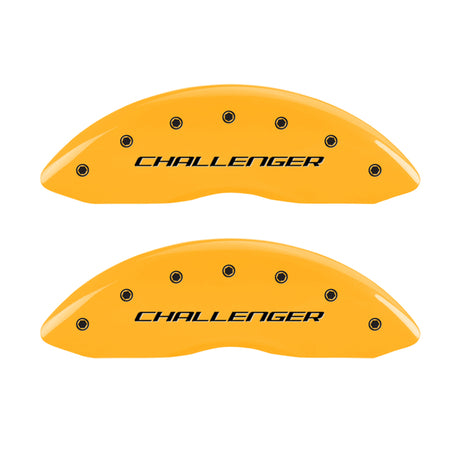 Couvre-étriers MGP 4 gravés F &amp; R Block/Challenger Yellow Finish Black Char 2006 Dodge Charger