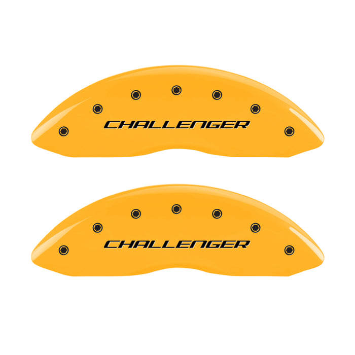 Couvre-étriers MGP 4 gravés F &amp; R Block/Challenger Yellow Finish Black Char 2006 Dodge Charger