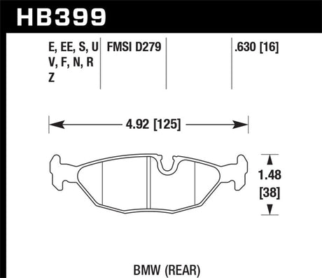 Plaquettes de frein arrière Hawk 84-4/91 BMW 325 (E30) Bleu 9012 (PAS POUR UNE UTILISATION SUR ROUTE)