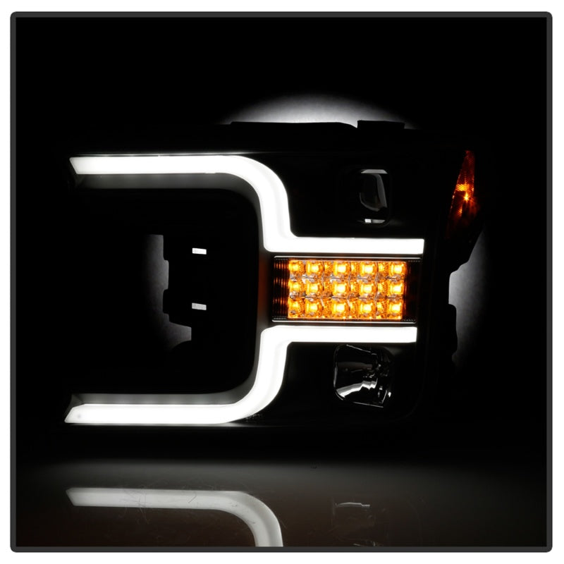 Phares Spyder 18-19 Ford F-150 Proj - Modèle halogène - Clignotant séquentiel à LED - Noir PRO-YD-FF15018-LBSEQ-BK
