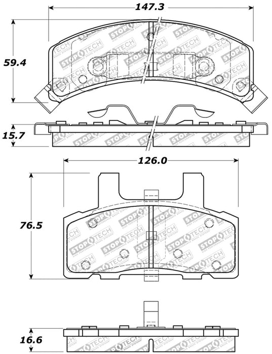 Plaquettes de frein sport StopTech avec cales et matériel - Avant