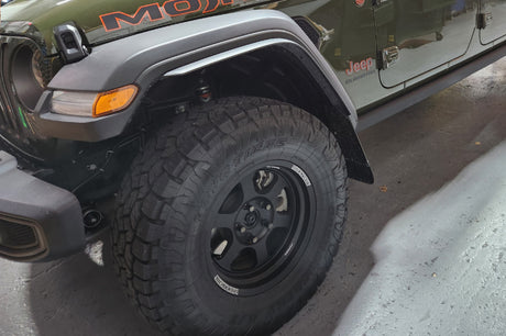 Garde-boue noir Rally Armor 19-23 Jeep JT Gladiator Mojave/Rubicon avec logo vert armée