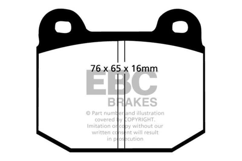Plaquettes de frein avant EBC 87-92 Alfa Romeo 75 1.6 Greenstuff