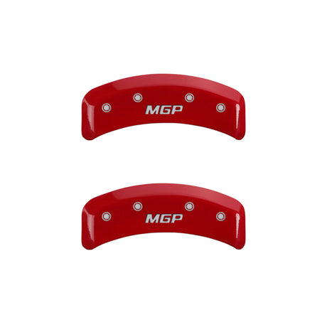 Couvre-étriers MGP 4 gravés avant et arrière finition rouge MGP argent ch