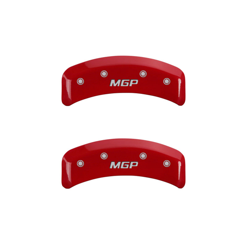 Couvre-étriers MGP 4 gravés avant et arrière finition rouge MGP argent ch
