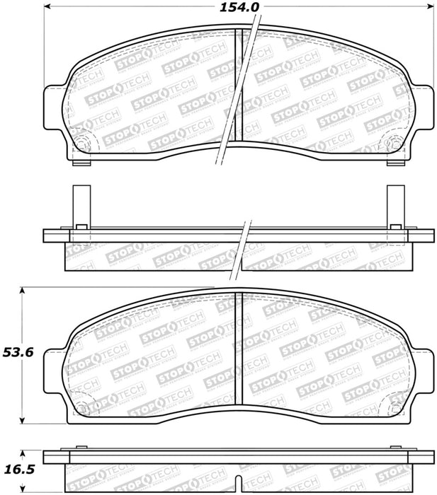 Plaquettes de frein sport StopTech avec cales et matériel - arrière