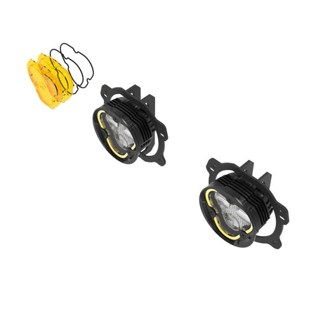 Feux antibrouillard SAE à double mode KC HiLiTES FLEX ERA 3 - Kit principal à 2 lampes pour pare-chocs en plastique Jeep JK/JL/JT
