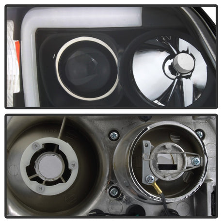 Phares de projecteur à barre lumineuse Spyder 97-03 Ford F-150 (après 6/1997) - Noir (PRO-YD-FF15097V2-LB-BK)