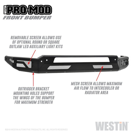 Pare-chocs avant Westin Pro-Mod 2010-2019 Dodge Ram 2500/3500 (ancien style de carrosserie)