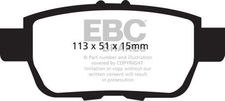 Plaquettes de frein arrière EBC 05-14 Honda Ridgeline 3.5 Greenstuff