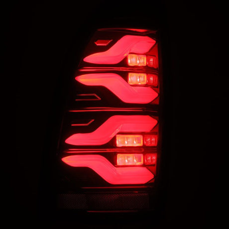 Feux arrière à LED AlphaRex 05-15 Toyota Tacoma LUXX noir/rouge avec lumière active/signal séquentiel
