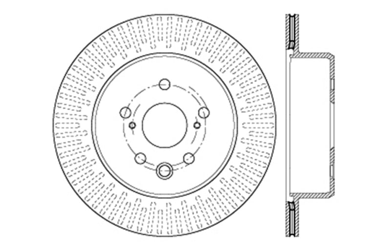 Disque de frein sport percé arrière gauche StopTech Lexus 13-15 GS350/14-15 IS350/13-15 GS350H/15 RC350