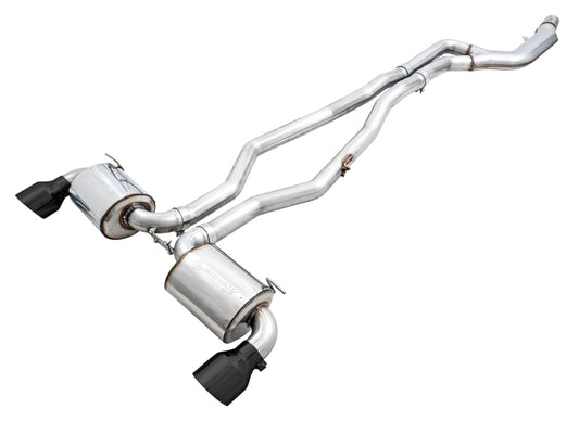 AWE 2020 Toyota Supra A90 Non-Resonated Touring Edition Exhaust - 5in Diamond Black Tips