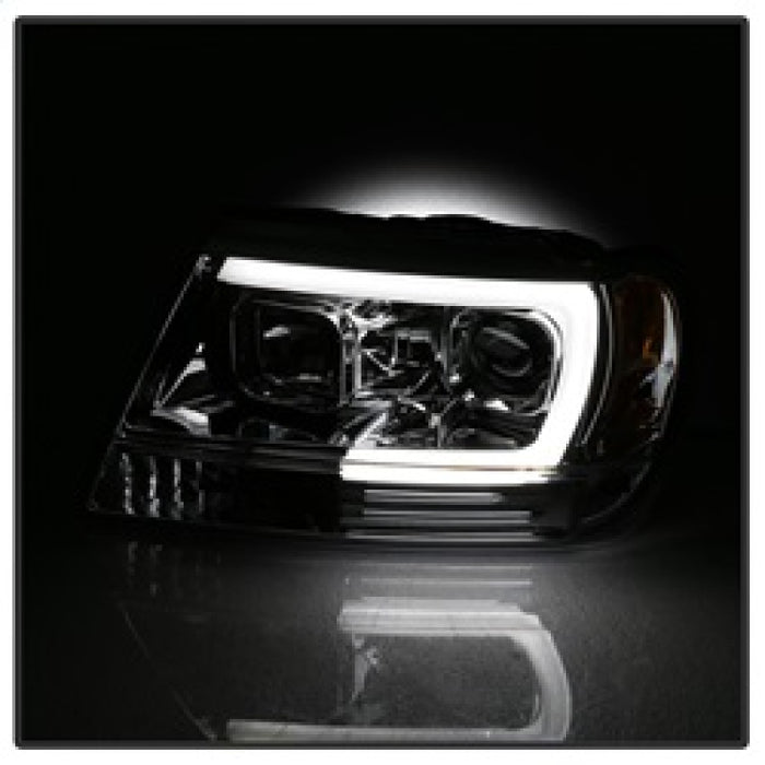 Phares de projecteur Spyder 99-04 Jeep Grand Cherokee - Barre lumineuse DRL LED - Chrome