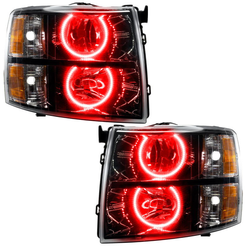 Oracle Lighting 07-13 Chevrolet Silverado Assembled Halo Headlights Round Style -Red
