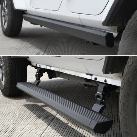 Kit de marchepieds électriques Go Rhino 18-23 Jeep Wrangler 4 portes E-BOARD E1 (perçage requis) - Tex. Blk
