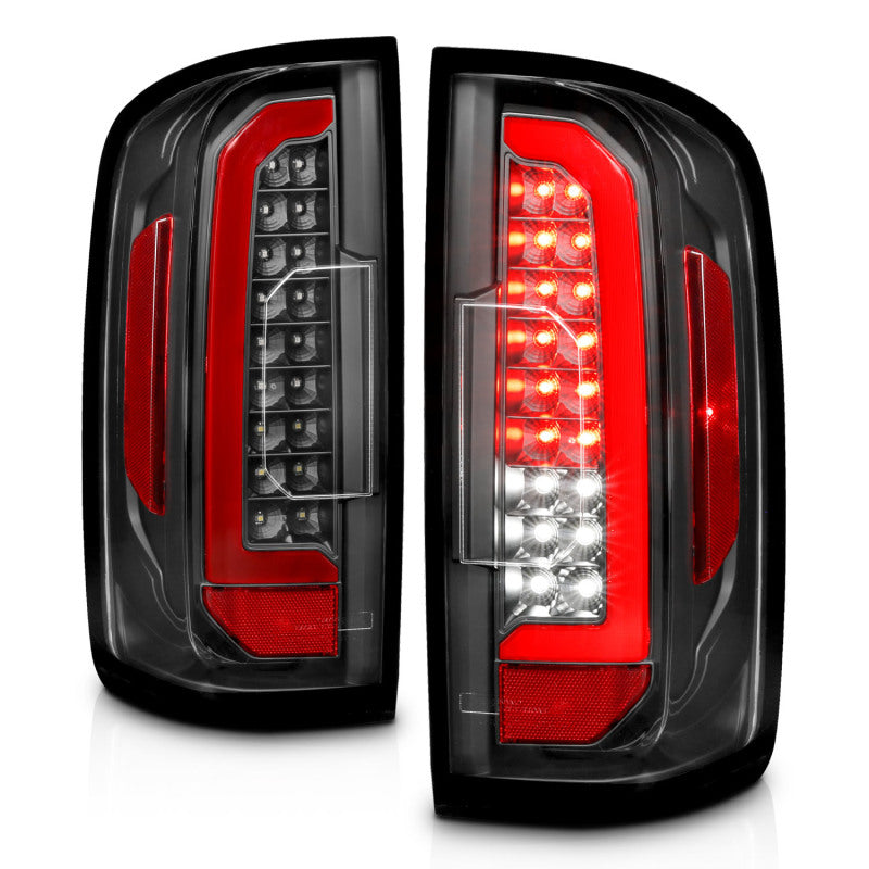 Feux arrière à LED complets ANZO 15-21 Chevrolet Colorado avec barre lumineuse rouge, boîtier noir, lentille transparente