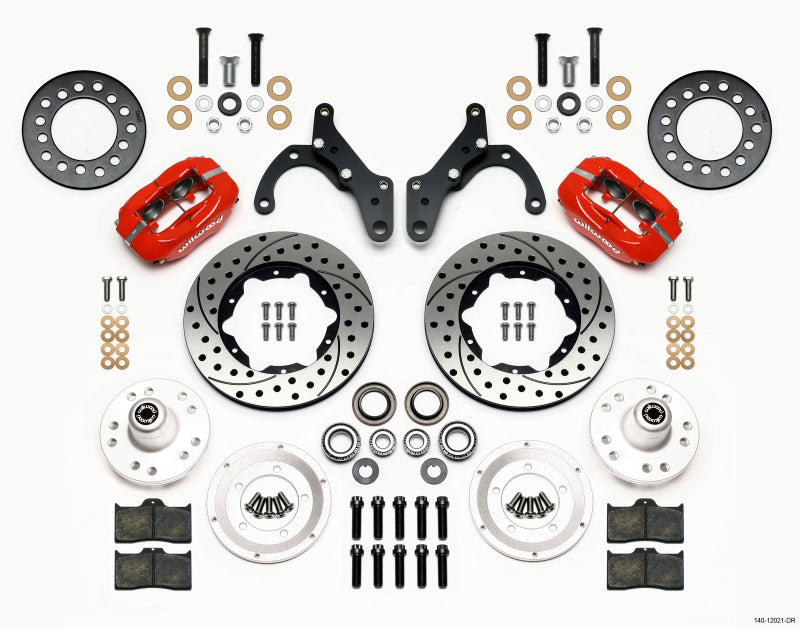 Kit avant Wilwood Forged Dynalite 11,00 po - Rouge foret 65-68 Chevy Impala - Axe de tambour