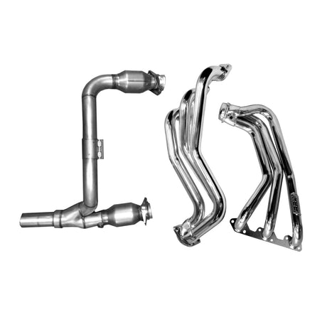 Collecteurs d'échappement à tube long et tuyau en Y et convertisseurs BBK 07-11 Jeep 3.8 V6 - 1-5/8 Silver Ceramic