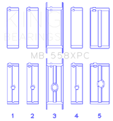 King Engine Bearings Chrysler 273, 301, 313, 318, 340 Crankshaft Main Bearing Set