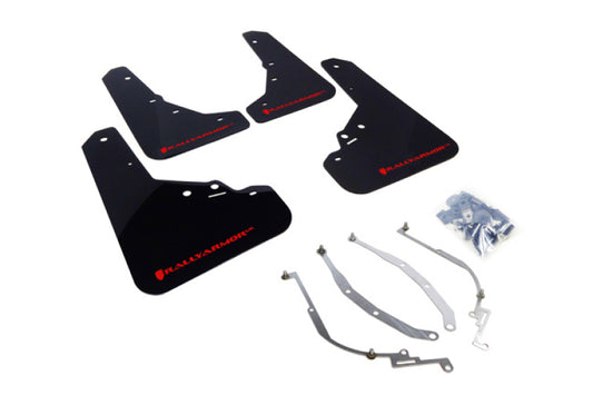 Rally Armor 12-18 Fiat 500 (Pop/Sport/Lounge/Abarth) Black UR Mud Flap w/ Red Logo