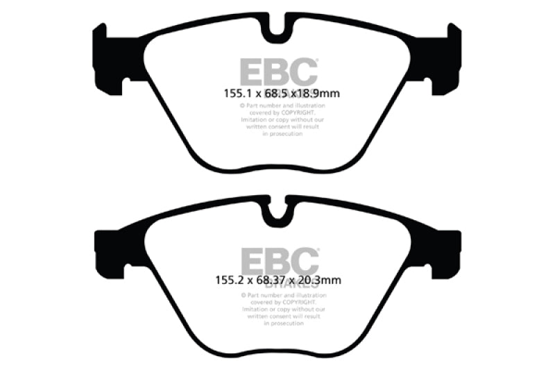 Plaquettes de frein avant EBC 10+ Greenstuff pour BMW 535i 3.0 Turbo (F10)